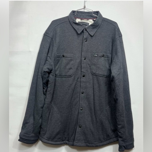 Buffalo David Bitton Steel Waffle Knit Jacket Sherpa Lined XXL Gray New - Picture 2 of 5